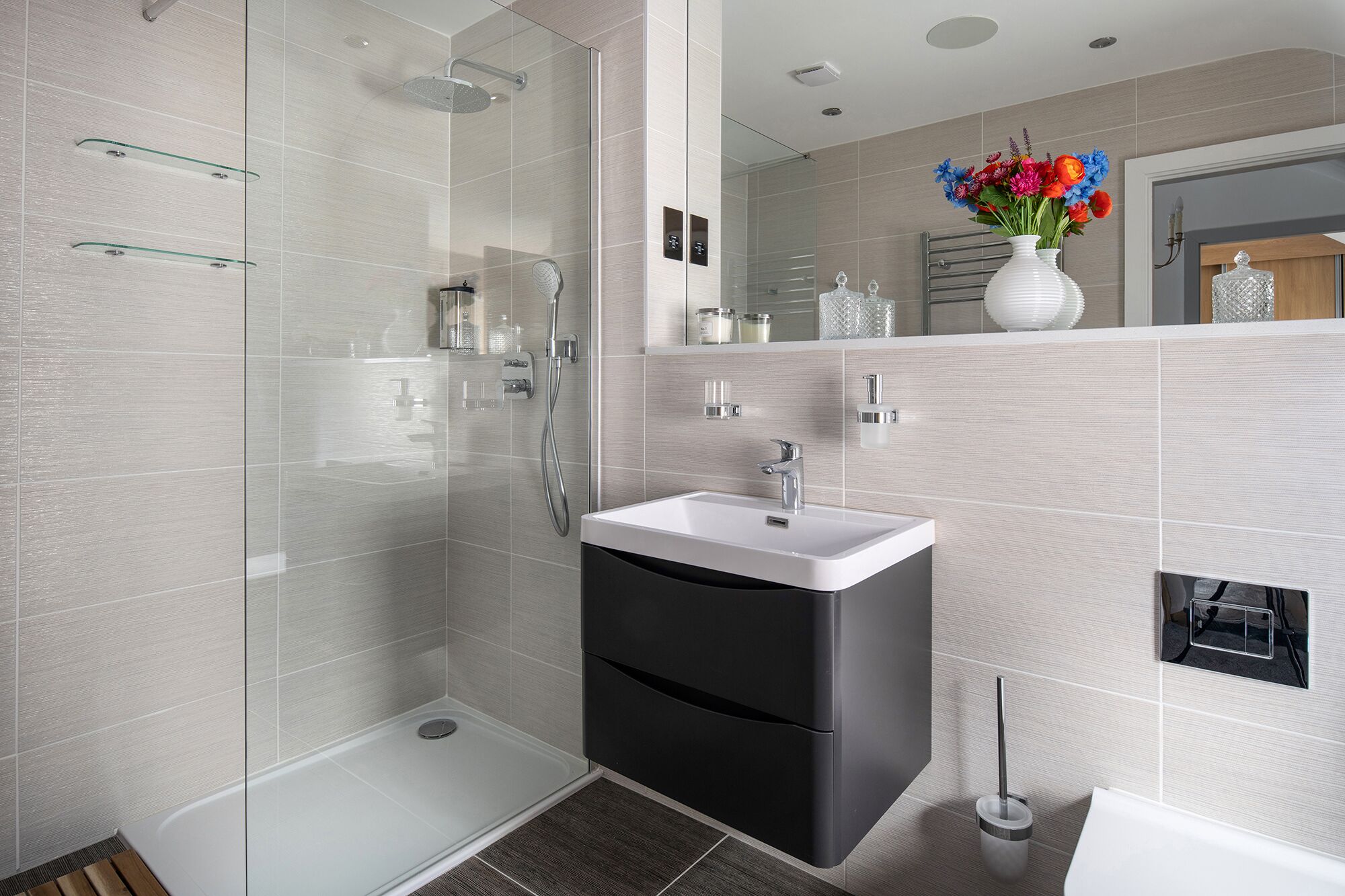 Shower, hair dryer