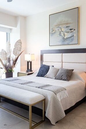 4 bedrooms, desk, iron/ironing board, travel cot