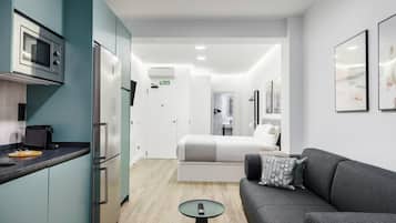 Studio with sofa bed | 1 sovrum, individuell inredning, unika möbler och skrivbord
