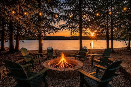 Property grounds. Lakefront Cabin w/ Private Beach, Kayaks & Fire Pit