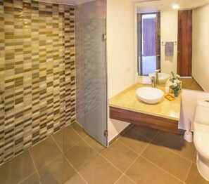 Douche, sèche-cheveux