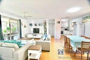 Téléviseur, lecteur de DVD, livres