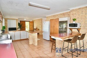 Fridge, microwave, oven, toaster