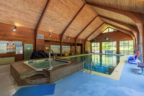 Indoor pool, outdoor pool - Designer 5-BDR Cabin with Big Views/Resort Access in Sapphire Valley (Sapphire)