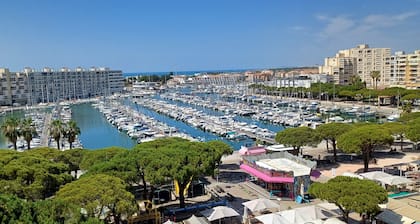 Bel appartement T4, superbe vue port et mer, Carnon Plage.
