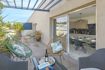 Le Joyau Nîmois - Grande terrasse avec parking