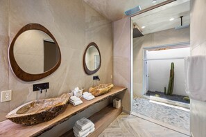 Eco-friendly toiletries, hair dryer, towels, soap - The Desert Mountain Compound (Palm Desert)