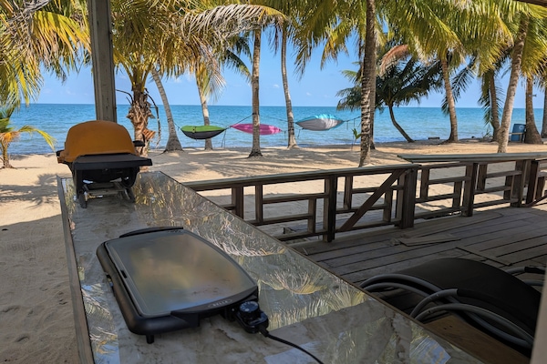 Comfort Cabin, Sea View, Beachfront | Terrace/patio