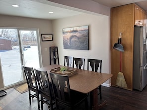 Dining - Spacious waterfront home recently remodeled with WiFi, AC, and cable TV. (Oconto)