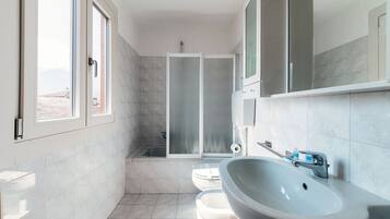 Assecador de cabells, bidet, tovalloles i sabó