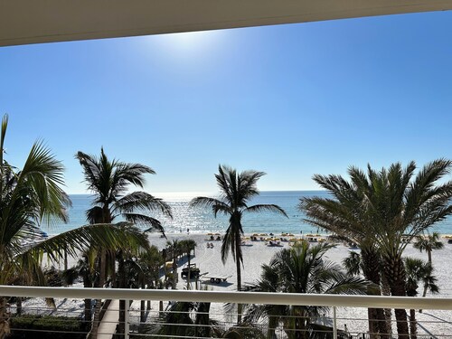 Waterfront Gulf view 3 bed/3 bath suite at Hyatt Residences on Siesta Key Beach.