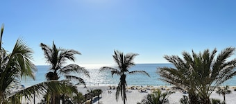 Waterfront Gulf view 3 bed/3 bath suite at Hyatt Residences on Siesta Key Beach.