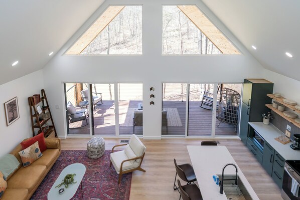 Smart TV, foosball, books, stereo