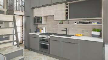 Fridge, oven, stovetop, toaster