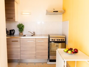 Fridge, microwave, oven, toaster