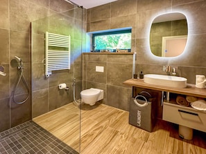 Hair dryer, towels
