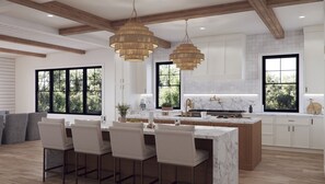 Kylskåp, mikrovågsugn, spishäll och diskmaskin