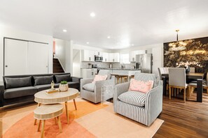Smart TV, fireplace, video games, books
