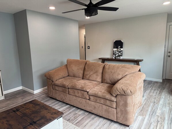 TV connectée, cheminée, livres