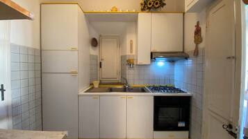 Geladeira, micro-ondas, fogão