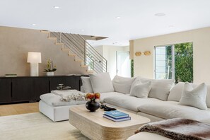 Smart TV, offices - Luxury Hollywood Hills Home with Pool, Outdoor Dining & Views | Skyline Chalet (Los Angeles)