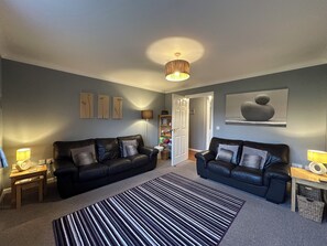 Smart TV, DVD player, books, video library