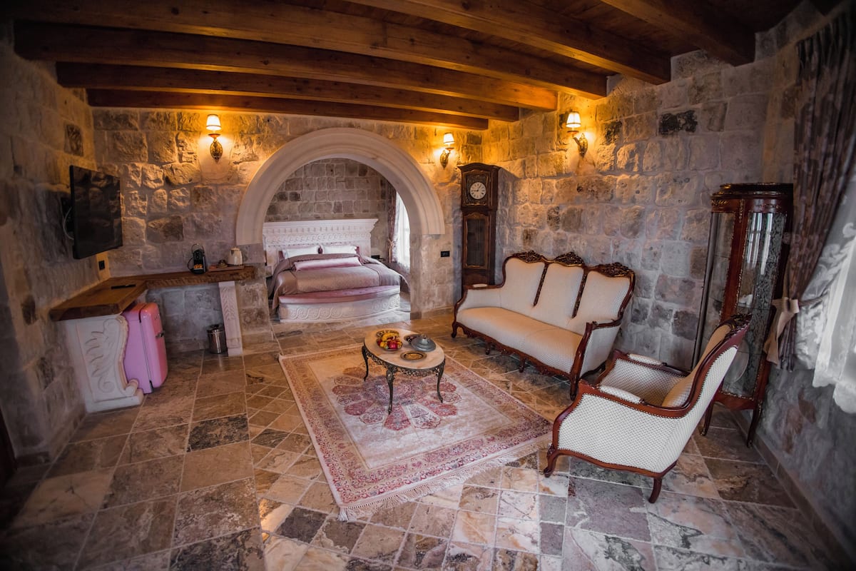 Royal suite (Caves) | 1 slaapkamer, lakens van Egyptisch katoen, luxe beddengoed