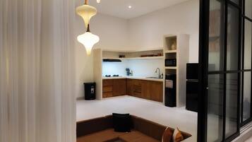 Deluxe Villa, 2 Bedrooms, Pool View | Private kitchenette | Toaster, highchair, blender, cleaning supplies