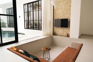 Deluxe Villa, 2 Bedrooms, Pool View | Living area - Tropical 2BR Private Villa, 6min Pererenan Beach (Munggu)