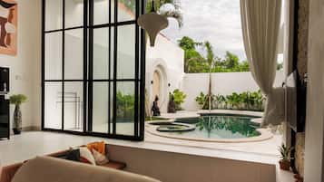 Deluxe Villa, 2 Bedrooms, Pool View | Living area