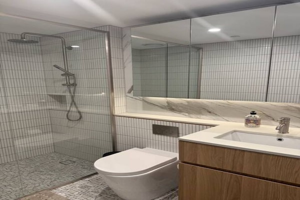 Douche, serviettes fournies, savon, papier toilette