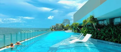 2 outdoor pools, open 6:00 AM to 9:00 PM, pool umbrellas, sun loungers