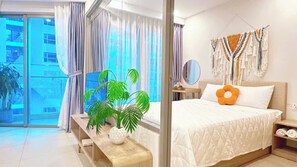 2 habitaciones, ropa de cama de alta calidad y escritorio 