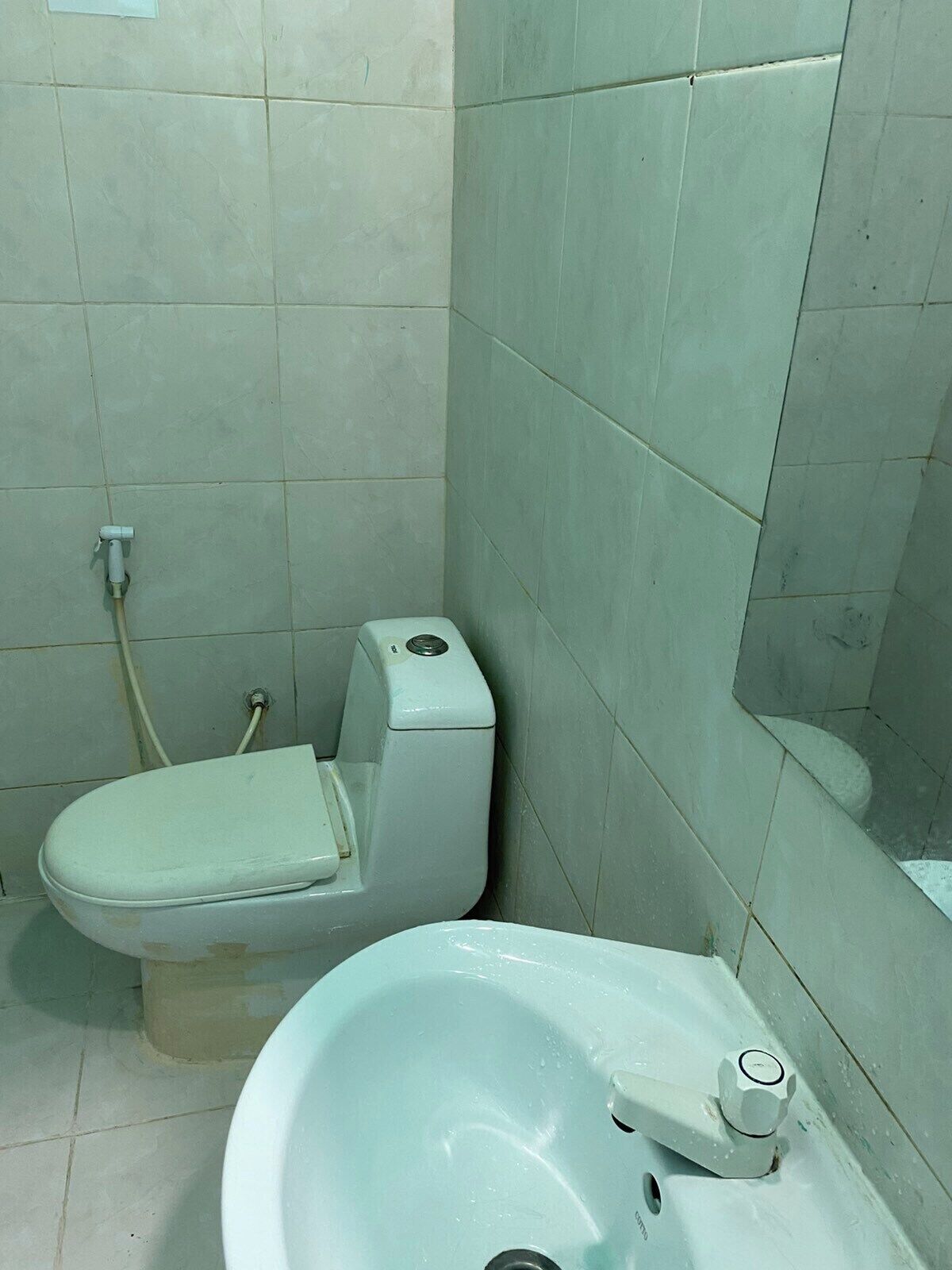 Une salle de bain avec des toilettes et un bidet.