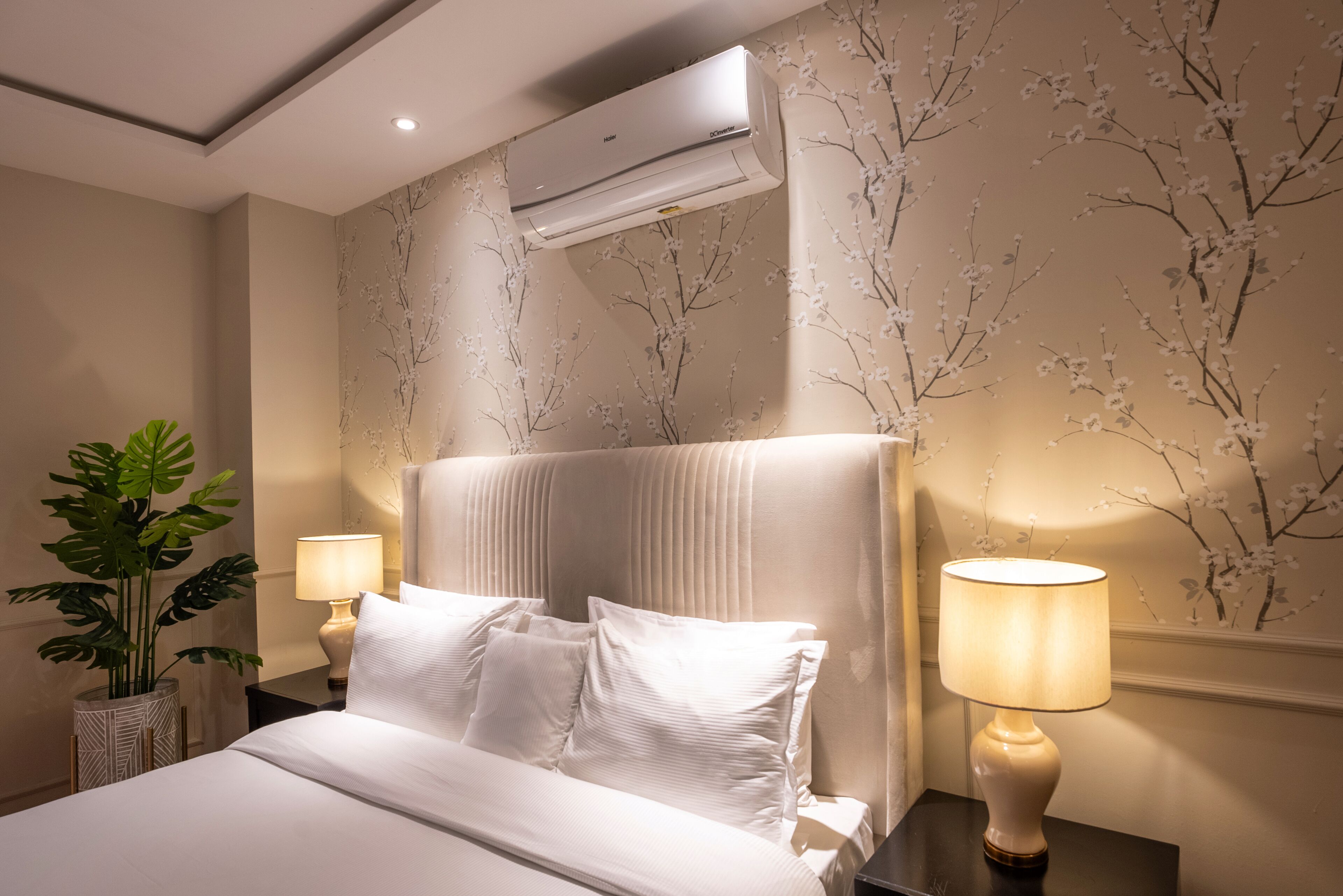 Individually decorated, laptop workspace, blackout drapes, soundproofing