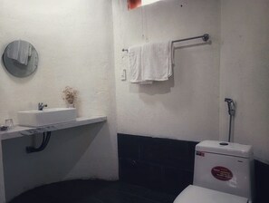 Sèche-cheveux, serviettes fournies, savon, papier toilette