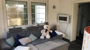 TV, DVD player, books, printers