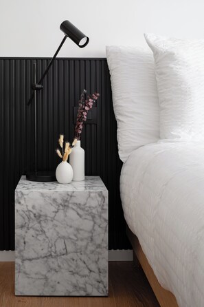 Premium bedding, pillowtop beds, individually furnished, desk