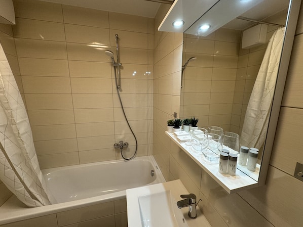 Hair dryer, towels