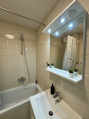 Hair dryer, towels