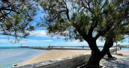 Bright Mezzanine Studio 250m from the beach with Terrace