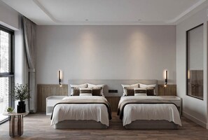 Deluxe Twin Room, City View | Desk, laptop workspace, free WiFi