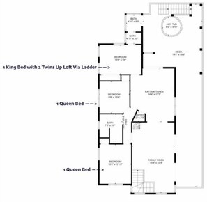 Floor plan - Gatsby’s Sky Level. Ocean Bay Park. 
Sleeps 12. Hot Tub + Ocean Views (Fire Island)
