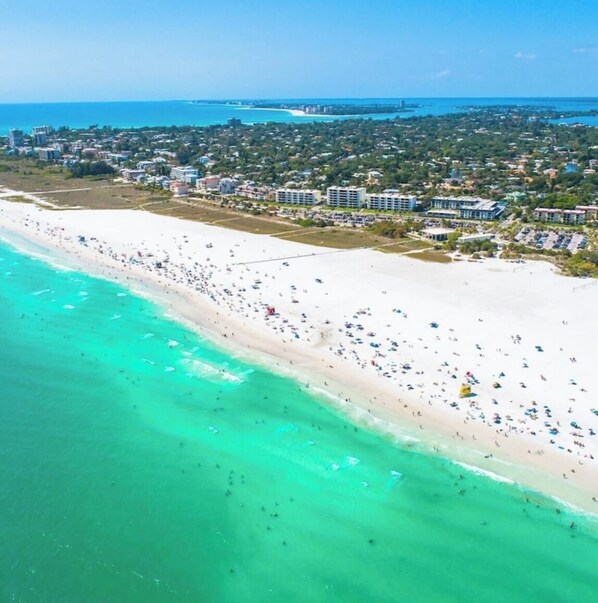 Sun-loungers, beach towels