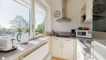 Kühlschrank, Mikrowelle, Herdplatte, Geschirrspüler