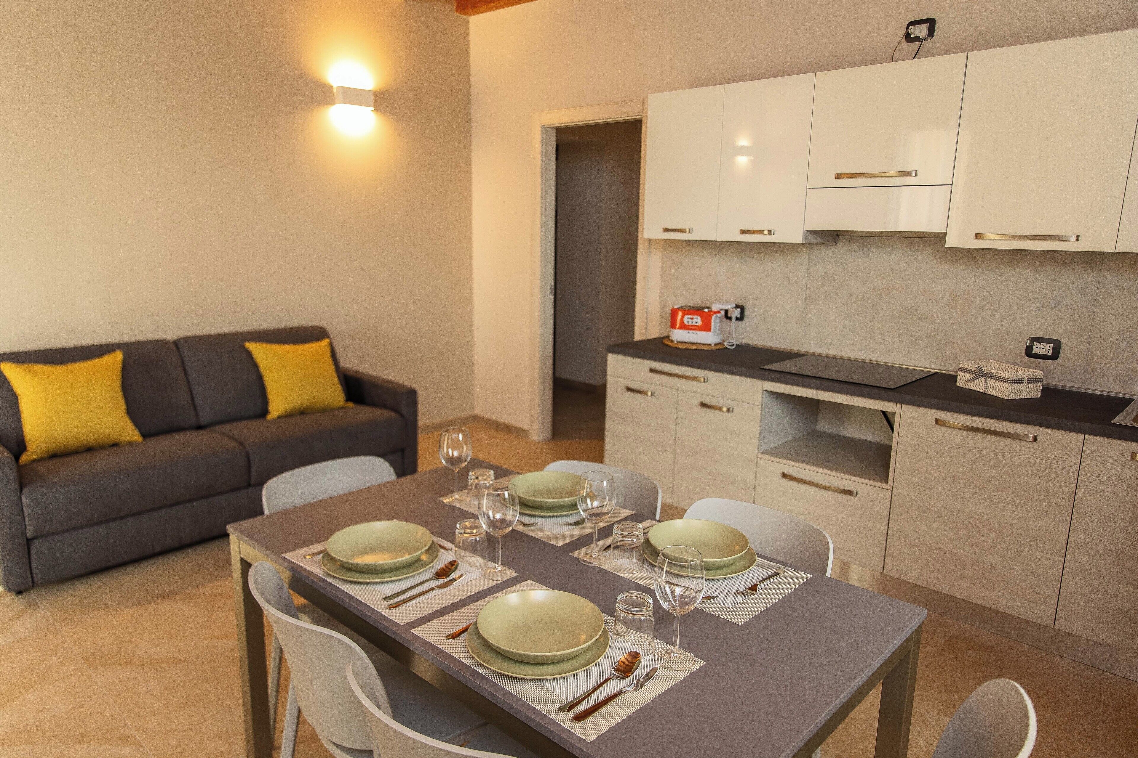 Apartment, Vineyard View | Private kitchen | Mini-fridge, electric kettle, highchair, cleaning supplies