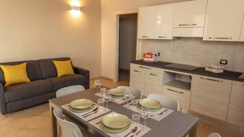 Apartment, Vineyard View | Private kitchen | Mini-fridge, electric kettle, highchair, cleaning supplies