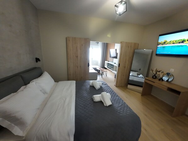 公寓, 无烟房, 阳台 | 1 多间卧室、客房内保险箱、隔音、熨斗/熨衣板