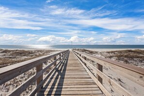 A wooden boardwalk leading to a beach with a clear sky. - Gulf Shores Plantation 4112 Ft Morgan Oasis (Gulf Shores)
