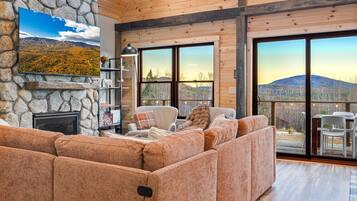 TV connectée, cheminée, jeux vidéo, livres